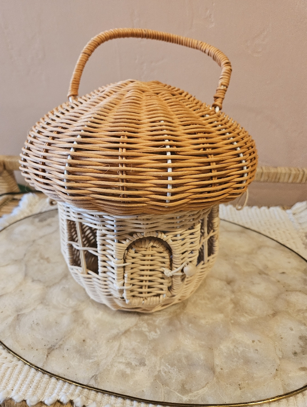 Acorn House Wicker Two Piece Bag - Display - Basket